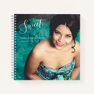 Modern Sweet 16 Birthday Party Photo Guest Book Notitieboek