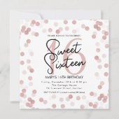 MODERN Sweet 16 Birthday Roos Gold Chic Glitter Kaart (Voorkant)