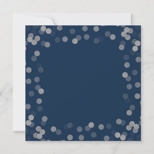 MODERN Sweet 16 Birthday Silver Chic Glitter Navy Kaart (Achterkant)