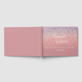 Modern Sweet 16 Blush Pink Glitter Ombré Verjaarda Gastenboek (Volledig)