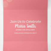 Modern Sweet 16 Bokeh Licht Foto Drieluik Uitnodiging (Binnenkant midden)