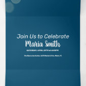 Modern Sweet 16 Bokeh Licht Foto Drieluik Uitnodiging (Binnenkant midden)