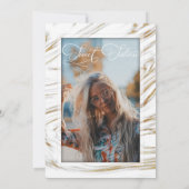 Modern Sweet 16 Goud Marmer Grijs Foto Kaart (Achterkant)