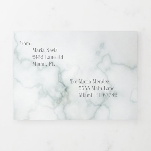 Modern Sweet 16 Marmer en Grijs Drieluik Uitnodiging (Cover)