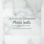 Modern Sweet 16 Marmer en Grijs Drieluik Uitnodiging (Binnenkant midden)