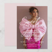 Modern Sweet 16 Photo Birthday Party Kaart (Voorkant / Achterkant)