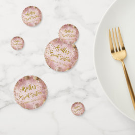 Modern sweet 16 pink gold balloons confetti