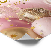 Modern sweet 16 pink gold balloons welcome poster (Hoek)