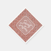 Modern Sweet 16 Roos Gold Glitter Gepersonaliseerd Servet (Hoek)