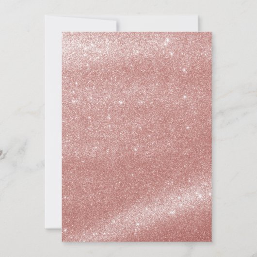 Modern Sweet 16 Roos Gold Script Glitter Birthday Kaart (Achterkant)