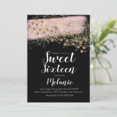 Modern Sweet 16 Rosita Gold Geometrical Black Kaart (Staand voorkant)