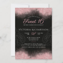 Modern Sweet 16 Roze Glitter Sparkle Classy Chic
