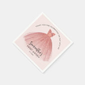 Modern Sweet 16 Script Dress Verjaardag Custom Pap Servet (Hoek)