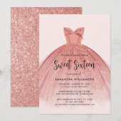 Modern Sweet 16 Script Dress Verjaardag Kaart (Voorkant / Achterkant)