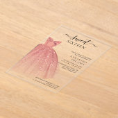 Modern Sweet 16 Script Verjaardag Acryl Uitnodigingen (Laagn)