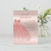 Modern Sweet 16 Script Verjaardag Kaart (Staand voorkant)