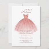 Modern Sweet 16 Script Zestiende Verjaardagsfeest Kaart (Voorkant)