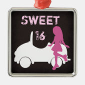 Modern Sweet 16 Silhouette Ornament (Voorkant)