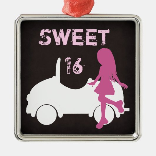 Modern Sweet 16 Silhouette Ornament (Voorkant)