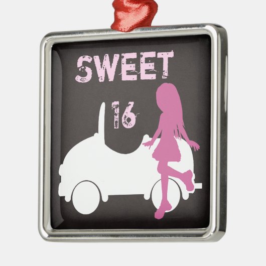 Modern Sweet 16 Silhouette Ornament (Links)