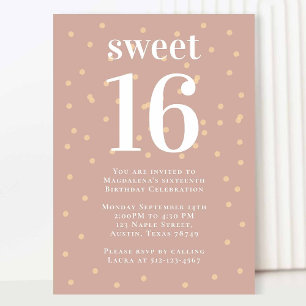 Modern Sweet 16 verjaardagsfeestje uitnodiging