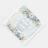 Modern Sweet 16th Dusty Blue Greenery Table Napkin Servet (Hoek)