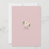 Modern Sweet Blush Pink Peony Floral Wedding Invit Kaart (Achterkant)