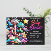 Modern Sweet Candyland Baby shower Kaart (Staand voorkant)