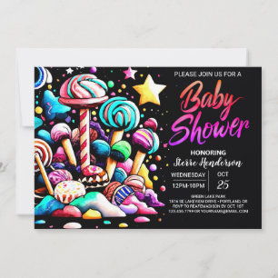 Modern Sweet Candyland Baby shower Kaart