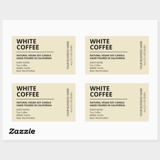 Modern Sweet Coffee Soy Candle Labels (Vel)