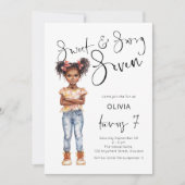 Modern Sweet en Sassy Zevende Verjaardagsfeest Kaart (Voorkant)