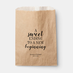 Modern Sweet Ending naar een nieuw begin bruiloft Bedankzakje
