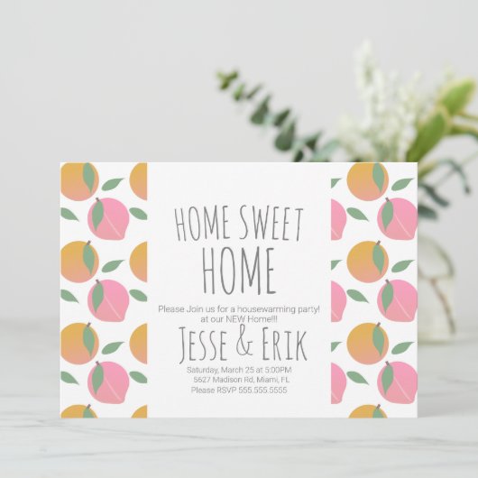 Modern Sweet Fruits Housewarming Party Kaart (Staand voorkant)
