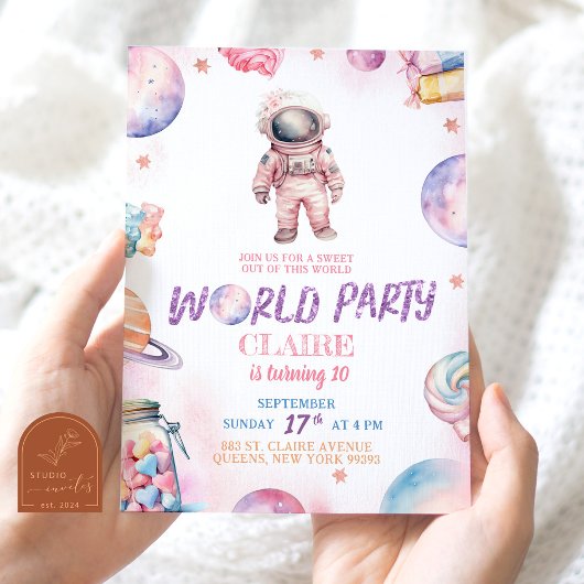 Modern Sweet Galaxy uit deze wereld verjaardag Kaart