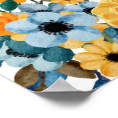 Modern Sweet Honey Bee Floral Baby shower Welkom Poster (Hoek)