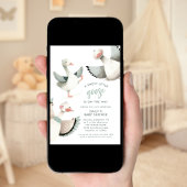 Modern Sweet Little Goose Baby shower Kaart