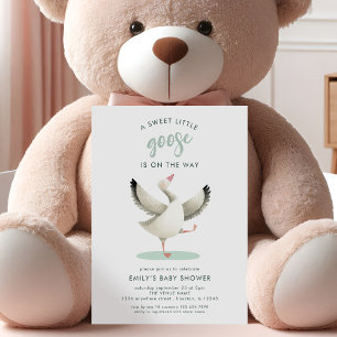Modern Sweet Little Goose Baby shower Kaart