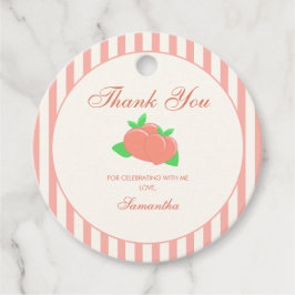 Modern Sweet Little Peach Baby shower Bedankjes Labels