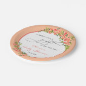 Modern Sweet Little Peach Baby shower Papieren Bordje (Gekanteld)