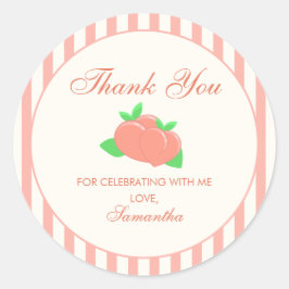 Modern Sweet Little Peach Baby shower Ronde Sticker