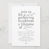 Modern Sweet Love Minimalist Wedding Reception Kaart (Voorkant)