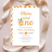 Modern Sweet One Orange Citrus 1st Birthday Kaart