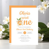 Modern Sweet One Oranje Citrus Meisje 1e verjaarda Kaart
