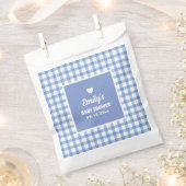 Modern Sweet Pastel Blue Gingham Boy Baby shower Bedankzakje (Geknipt)