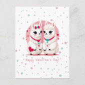 Modern Sweet Pastel Schattige Llama Valentijnsdag Briefkaart (Voorkant)