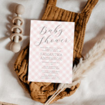 Modern + Sweet Pink Gingham Girl Baby shower