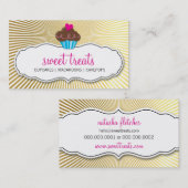 MODERN SWEET schattig cupcake roze goud retro sunb Visitekaartje (Voorkant / Achterkant)