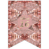 Modern Sweet Sixteen 16e verjaardag Roos Gold Star Vlaggetjes (Tweede vlag)