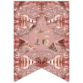 Modern Sweet Sixteen 16e verjaardag Roos Gold Star Vlaggetjes (Eerste vlag)