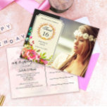 Modern Sweet Sixteen Birthday Flower Invitation Uitnodiging Briefkaart<br><div class="desc">Moderne,  zoete zestien verjaardagsbloemuitnodigingen briefkaart. De tekst kan worden gewijzigd via het menu "Details". Klik op de knop Aanpassen om alles aan uw behoeften aan te passen. U kunt tekststijl en kleurwijziging instellen. Neem contact met me op als je hulp nodig hebt,  voor overeenkomende objecten of speciale wensen.</div>